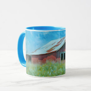 Old Red Barn Art Mug Cup