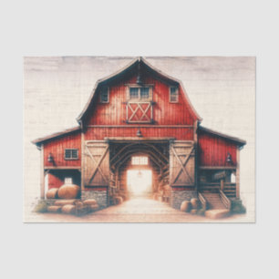 Old Red Barn Rustic Country Wedding Tissue Paper