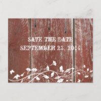 Old Red Barn Wood Save the Date