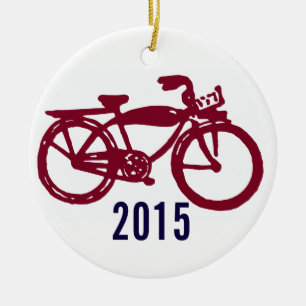 Old red bike custom ornament