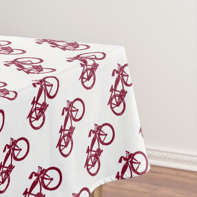 Old red bike tablecloth (In Situ)