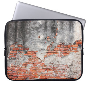 Old red brick wall rough of old temple in Ayutthay Laptop Sleeve