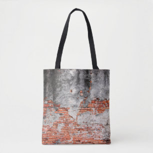 Old red brick wall rough of old temple in Ayutthay Tote Bag