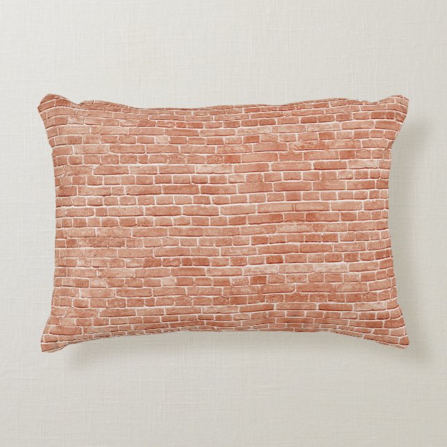Old red brick wall texture. decorative cushion (Front)