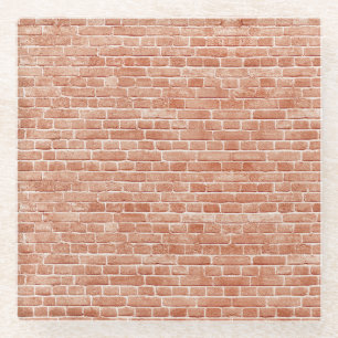 Old red brick wall texture. glass coaster