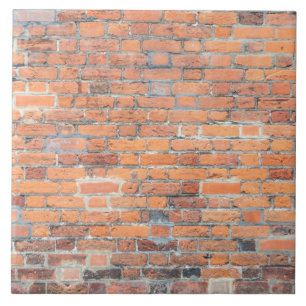 Old red brick wall texture tile