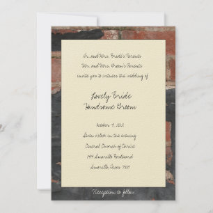 Old Red Brick Wedding Invitation
