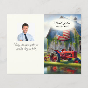 Old Red Farm Tractor Funeral Flyer