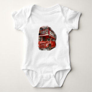 Old Red London Bus Baby Bodysuit