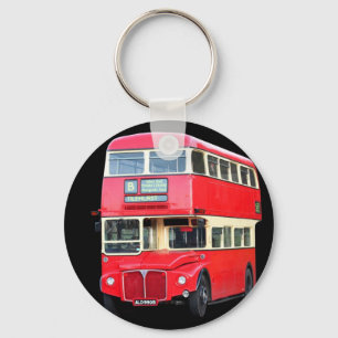 Old red London bus from around 1950 Key Ring