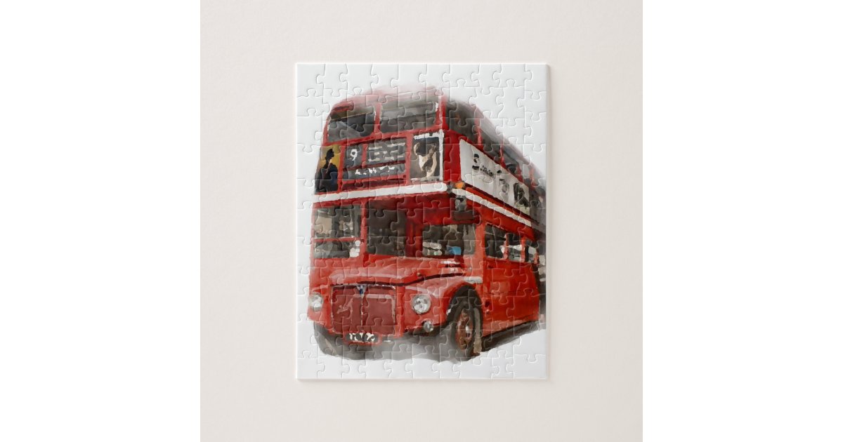 Old Red London Bus Jigsaw Puzzle Zazzle
