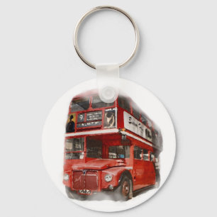 Old Red London Bus Key Ring