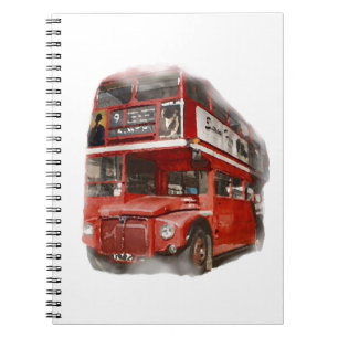 Old Red London Bus Notebook