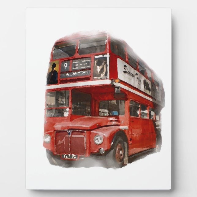 Old Red London Bus Plaque (Front)