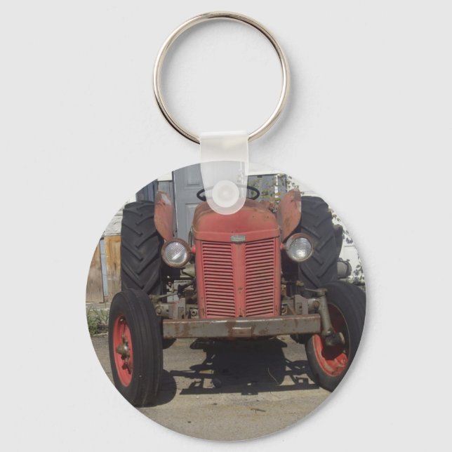 Old Red Tractor Key Ring (Front)