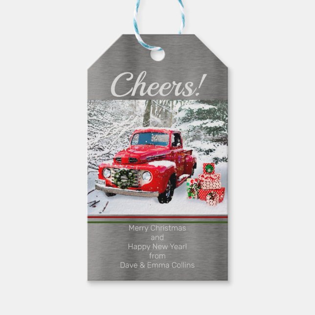 Old Red Truck Gift Tags (Front)