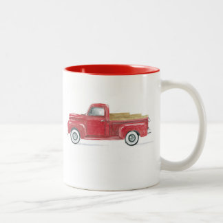Old Red Truck Two-Tone Coffee Mug