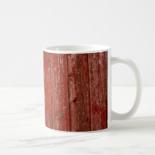 Old red wood coffee mug