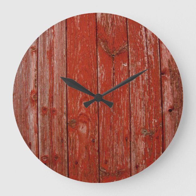 Old red wood large clock (Front)