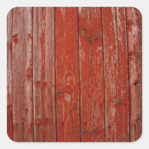 Old red wood square sticker
