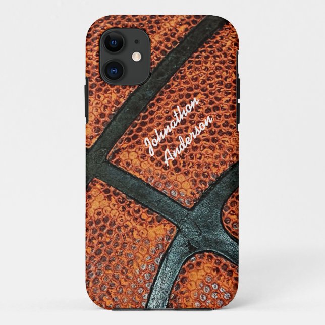 Old Retro Basketball Pattern With Name Case-Mate iPhone Case (Back)