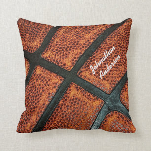 Old Retro Basketball Pattern With Name Cushion