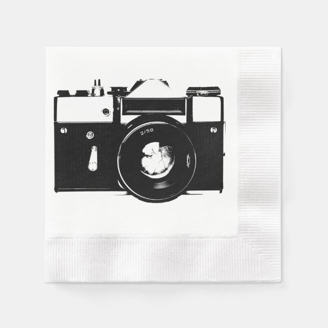 Old retro monochrome SLR camera Napkin (Front)