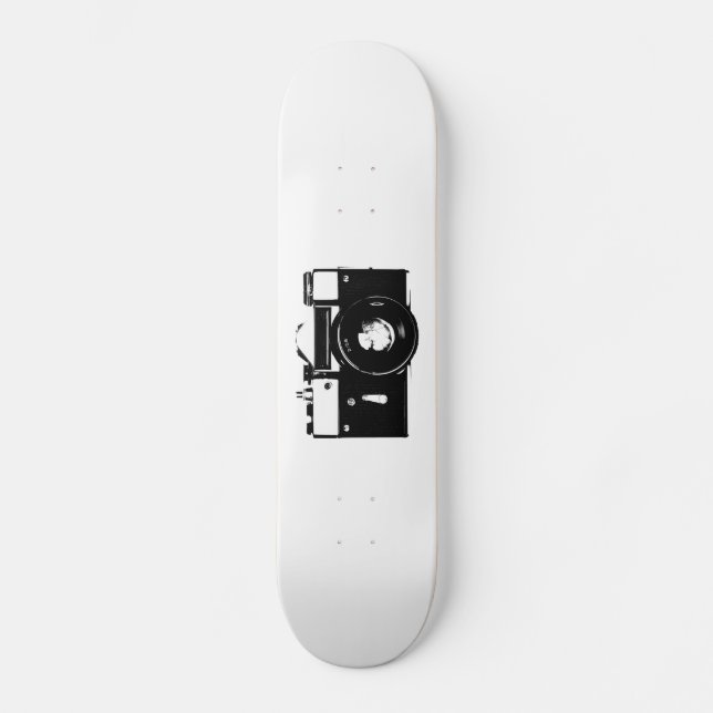 Old retro monochrome SLR camera Skateboard (Front)