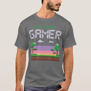 Old Retro School Gamer Geek Piel Video Gaming Cons T-Shirt