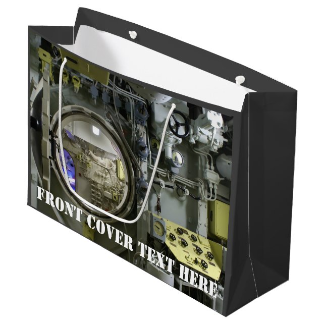 old retro submarine large gift bag (Front Angled)