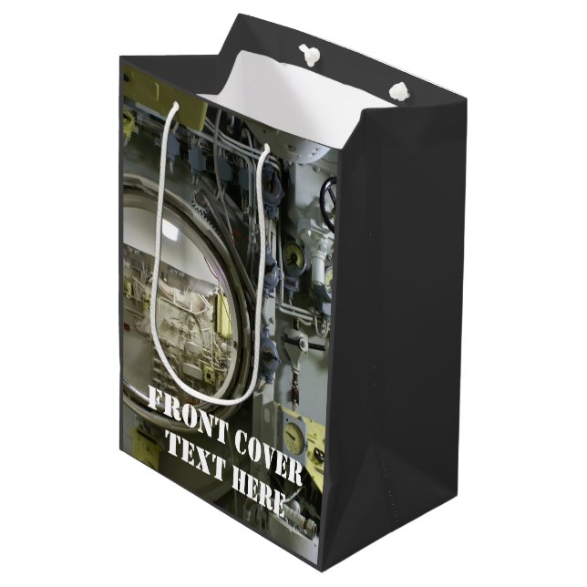 old retro submarine medium gift bag (Front Angled)