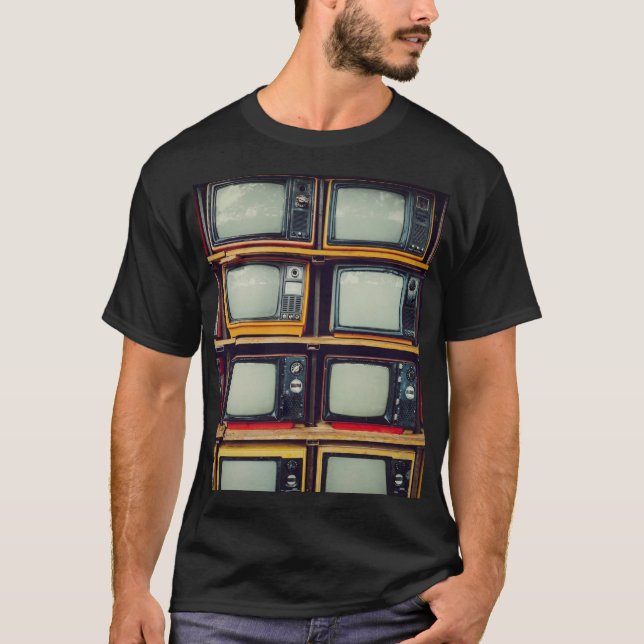 Old Retro Television Blank Screen T-Shirt (Front)