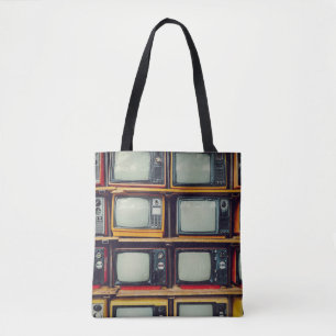 Old Retro Television Blank Screen Tote Bag