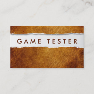 Old Ripped Paper Game Testing Business Card