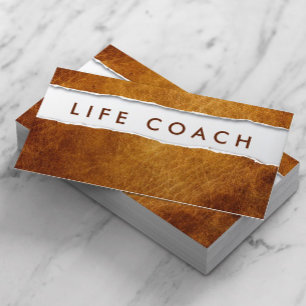 Old Ripped Paper Life Coach Business Card