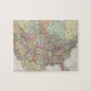 Old road map of the united states of america. jigsaw puzzle