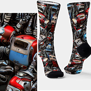 Old Robot Junkyard Socks