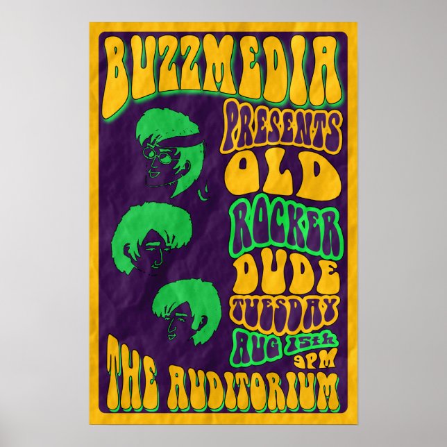 Old Rocker Dude Promotional Concert Poster (Front)