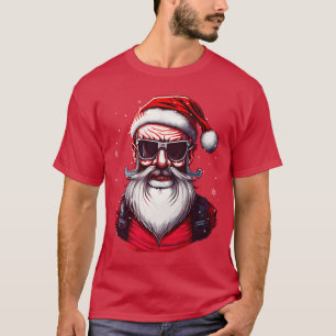 Old Rocker Santa Claus Rock n Roll Metal Christmas T-Shirt