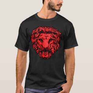 Old Roman Red Lion Gargoyle Head Graphic Tee