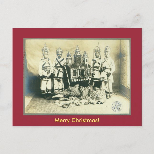 Old Romanian Christmas Tradition Holiday Postcard (Front)