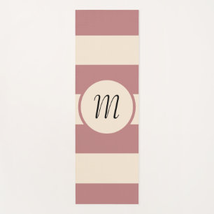 Old Rose and Antique White Stripes Air Freshener Yoga Mat