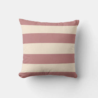 Old Rose and Antique White Stripes Cushion