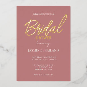 Old Rose Modern Simple Bridal Shower Gold  