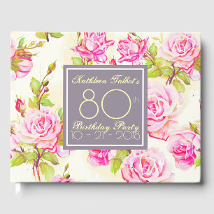 Old Roses 80th Birthday Party Guest Book