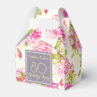 Old Roses 80th Birthday Thank You Favour Box