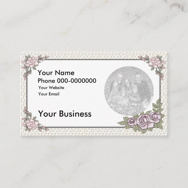 Old Roses Template Business Card (Front)