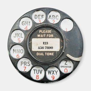 Old Rotary Phone Dial, add numbers, Magnet