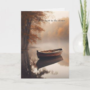 Old Row Boat on Autumn Lake Card