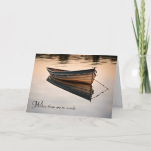 Old Row Boat on Calm Lake Sympathy Card